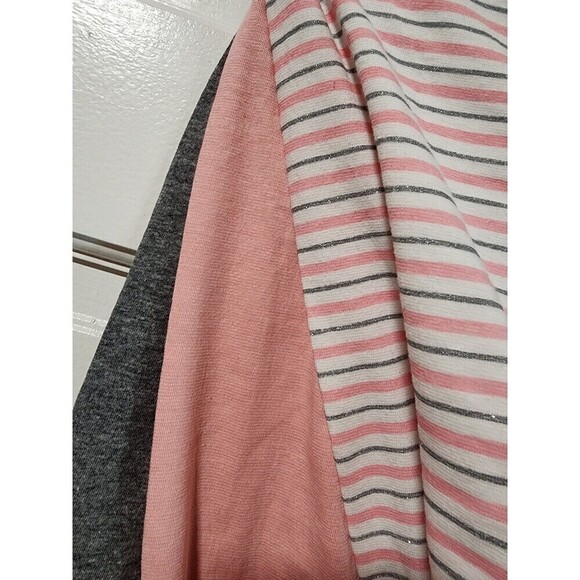 DKNY Kids Girl 3 Pcs Pull On Stripe And Heather Leggings, Pink Combo Siz… - Picture 9 of 11